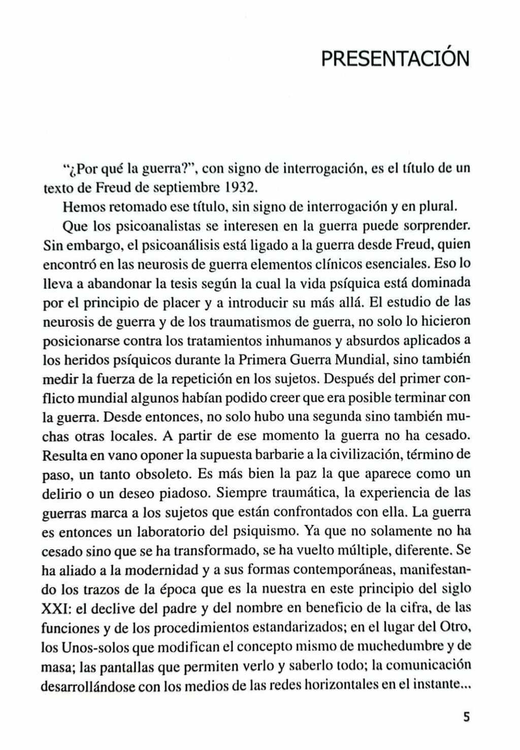 Imagem de EL PSICOANÁLISIS A LA HORA DE LA GUERRA