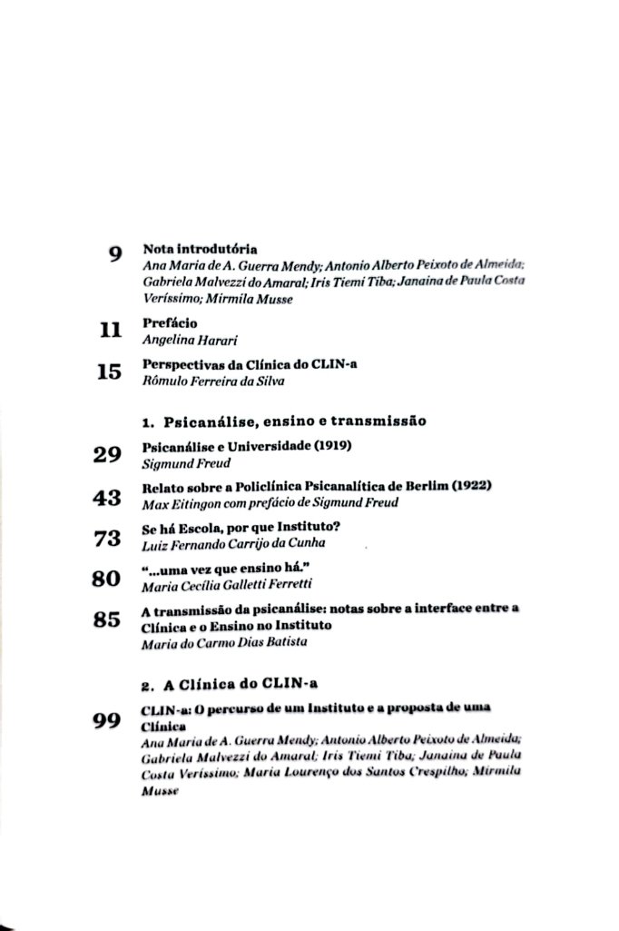 Imagem de A TRANSMISSÃO DA PSICANÁLISE NO INSTITUTO: A EXPERIÊNCIA DO CLIN-A