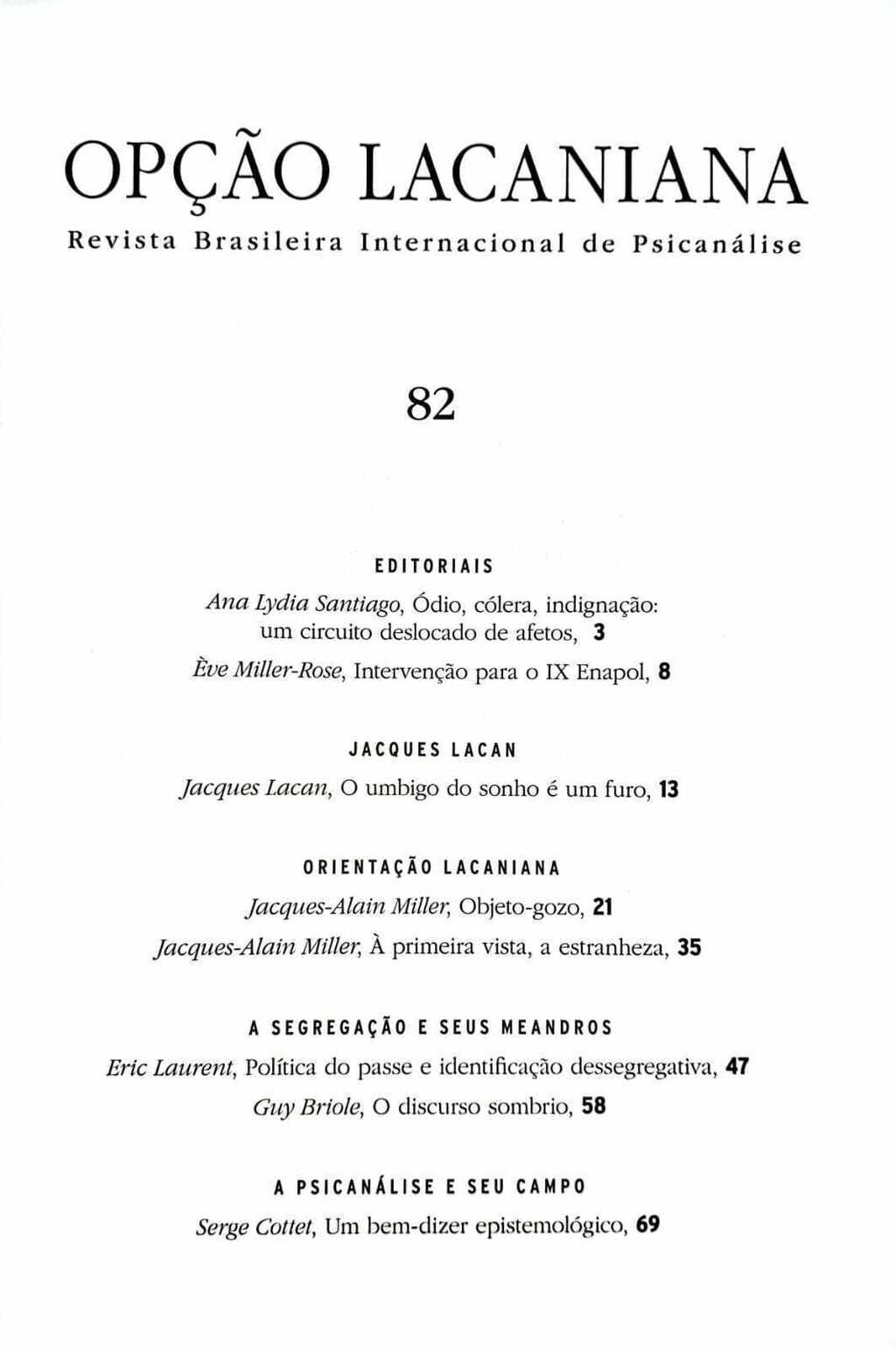 Imagem de OPÇÃO LACANIANA 82