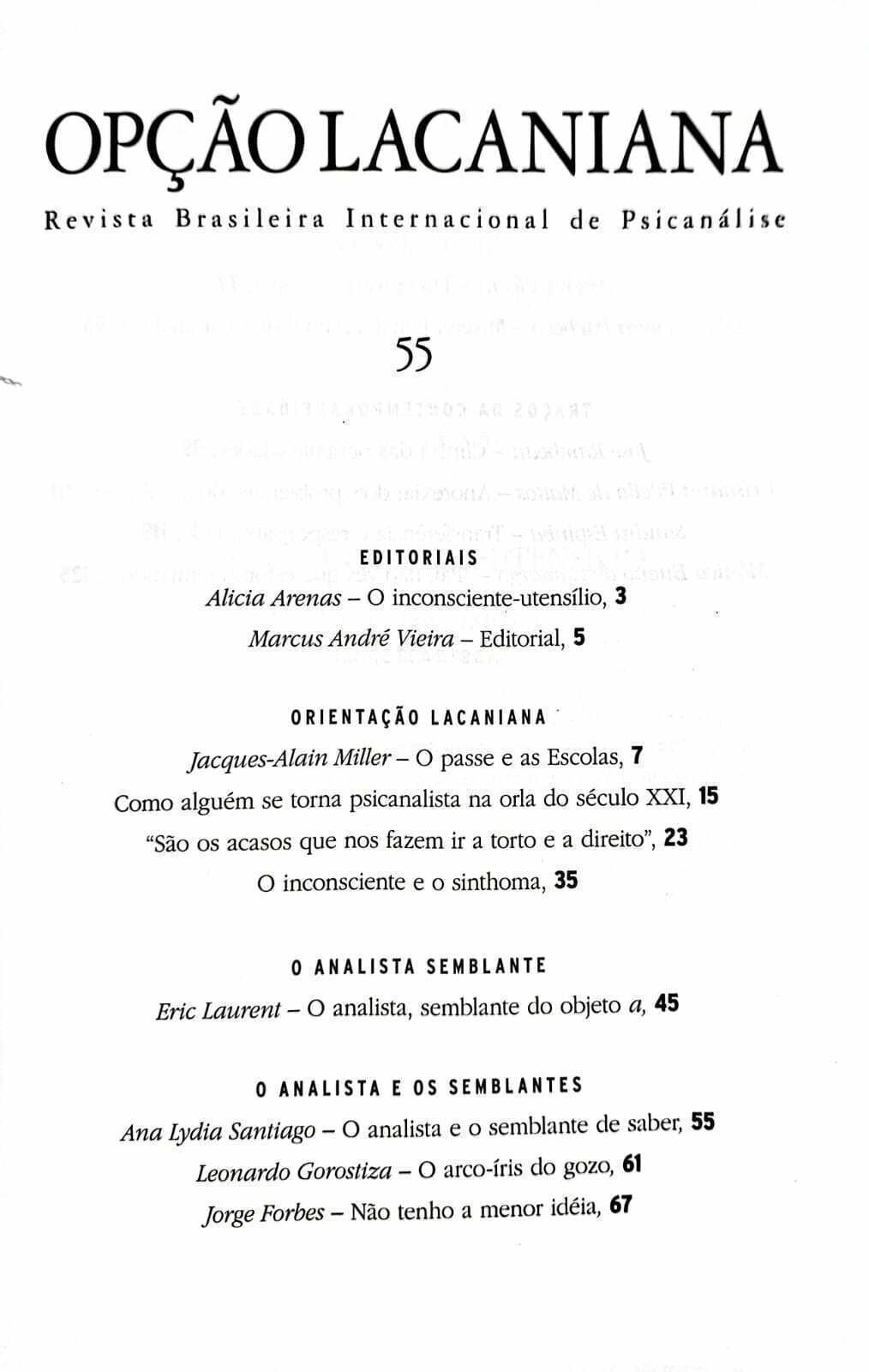 Imagem de OPÇÃO LACANIANA 55
