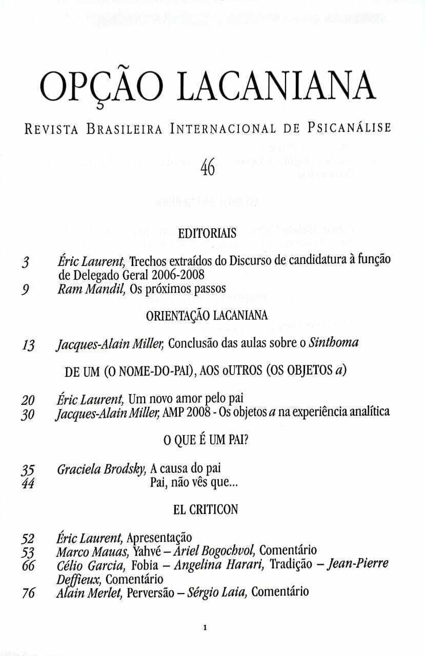 Imagem de OPÇÃO LACANIANA 46